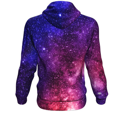 Blue Purple Stardust Galaxy Space Print Unisex Pullover Hoodie GearFrost