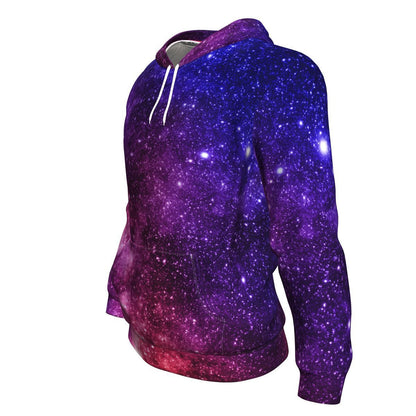 Blue Purple Stardust Galaxy Space Print Unisex Pullover Hoodie GearFrost