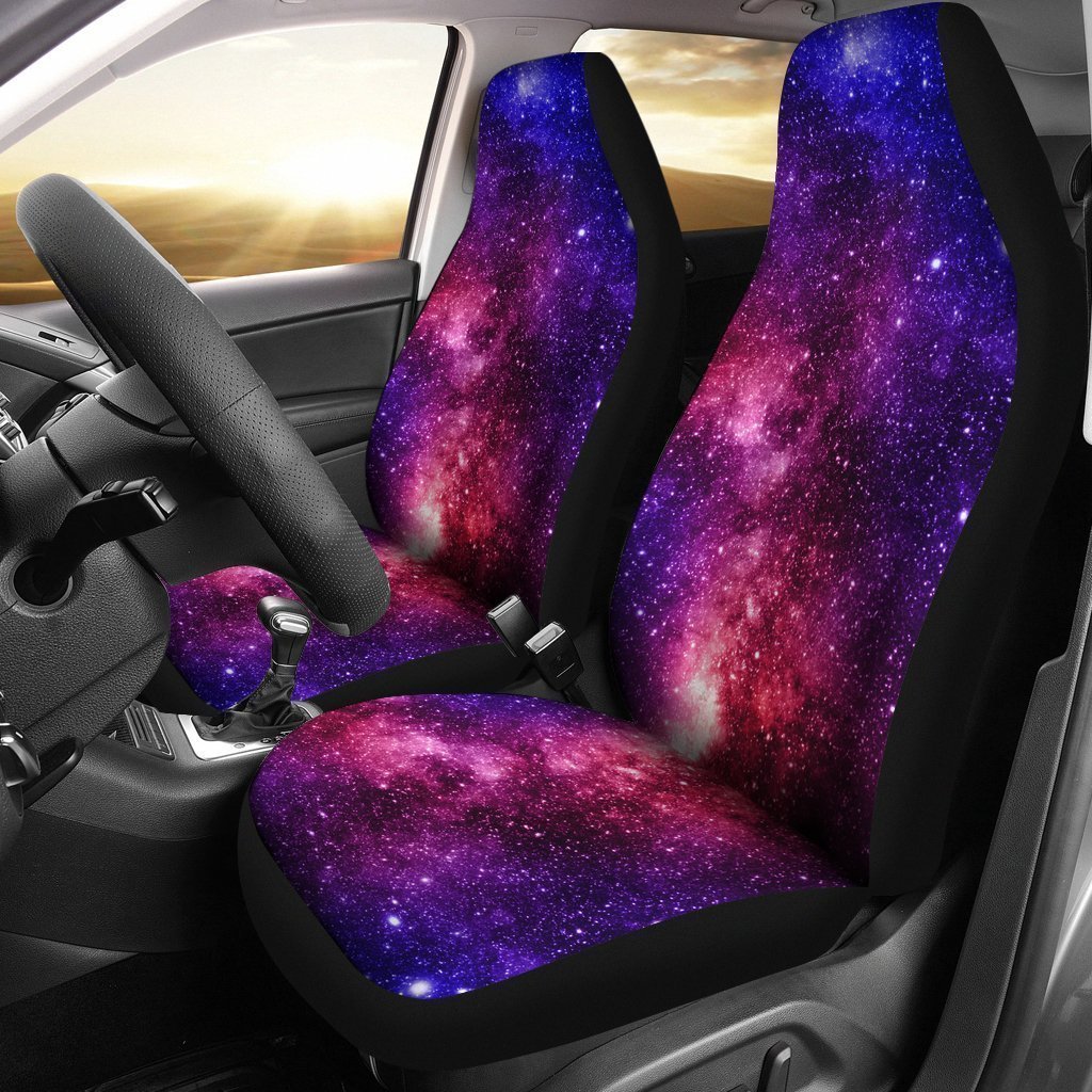 Blue Purple Stardust Galaxy Space Print Universal Fit Car Seat Covers GearFrost