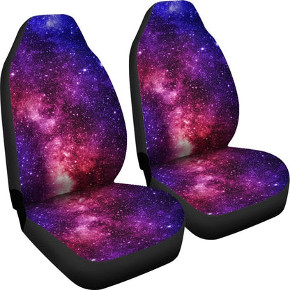 Blue Purple Stardust Galaxy Space Print Universal Fit Car Seat Covers GearFrost