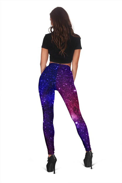 Blue Purple Stardust Galaxy Space Print Women's Leggings GearFrost