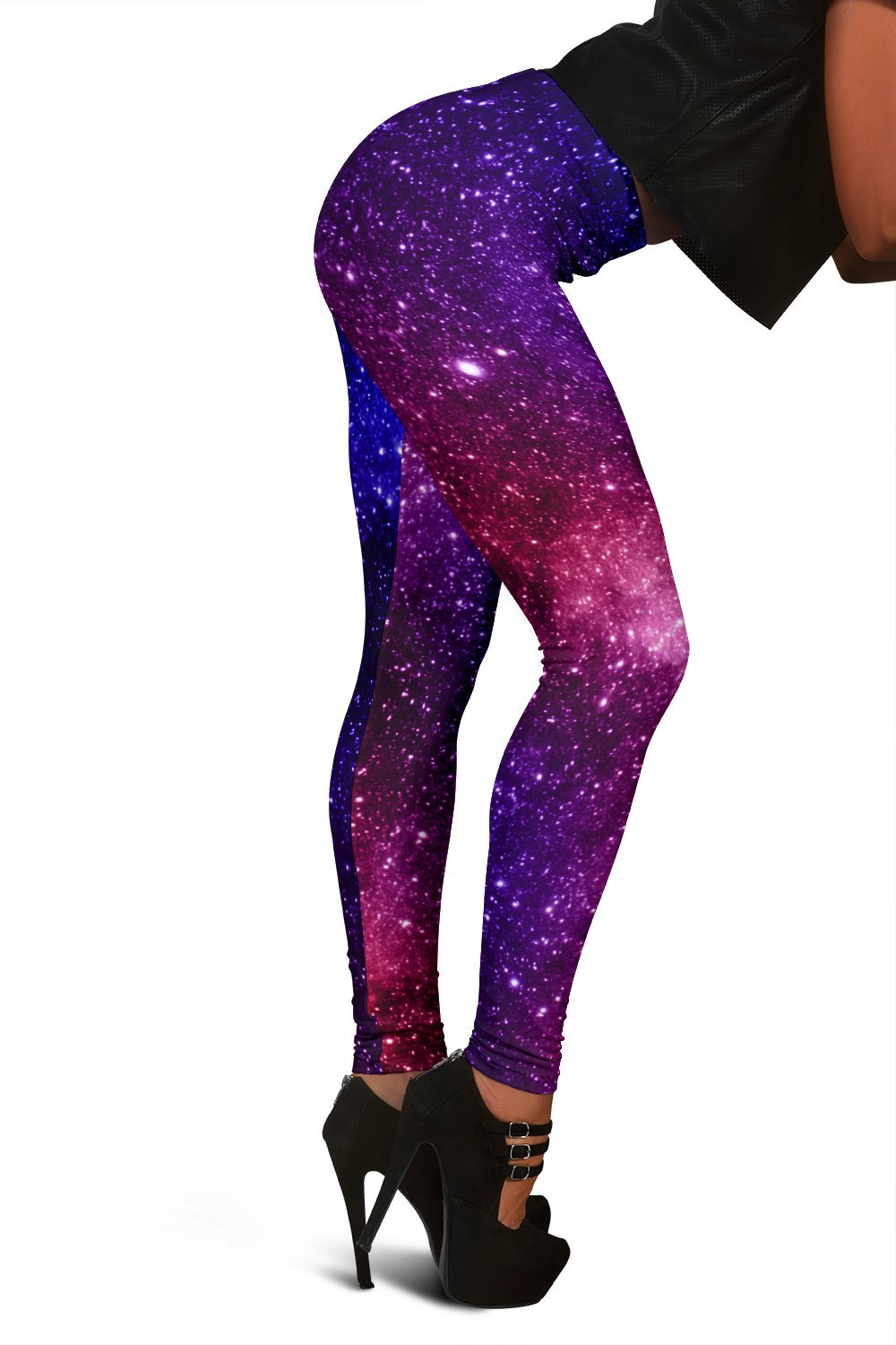 Blue Purple Stardust Galaxy Space Print Women's Leggings GearFrost