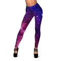 Blue Purple Stardust Galaxy Space Print Women's Leggings