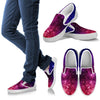 Blue Purple Stardust Galaxy Space Print Women's Slip On Shoes GearFrost