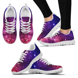 Blue Purple Stardust Galaxy Space Print Women's Sneakers GearFrost