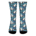 Blue Rainbow Unicorn Pattern Print Crew Socks
