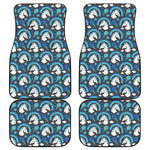 Blue Rainbow Unicorn Pattern Print Front and Back Car Floor Mats
