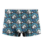 Blue Rainbow Unicorn Pattern Print Men's Boxer Briefs