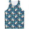 Blue Rainbow Unicorn Pattern Print Men's Tank Top