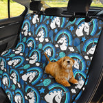 Blue Rainbow Unicorn Pattern Print Pet Car Back Seat Cover