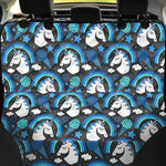 Blue Rainbow Unicorn Pattern Print Pet Car Back Seat Cover