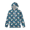 Blue Rainbow Unicorn Pattern Print Pullover Hoodie