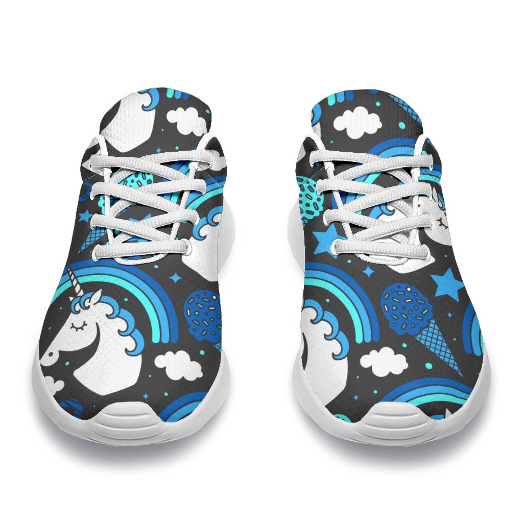 Blue Rainbow Unicorn Pattern Print Sport Shoes GearFrost