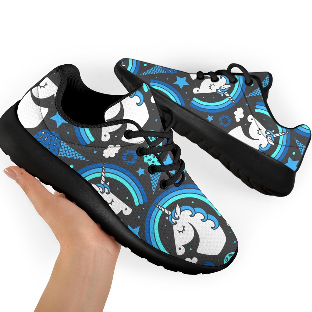 Blue Rainbow Unicorn Pattern Print Sport Shoes GearFrost