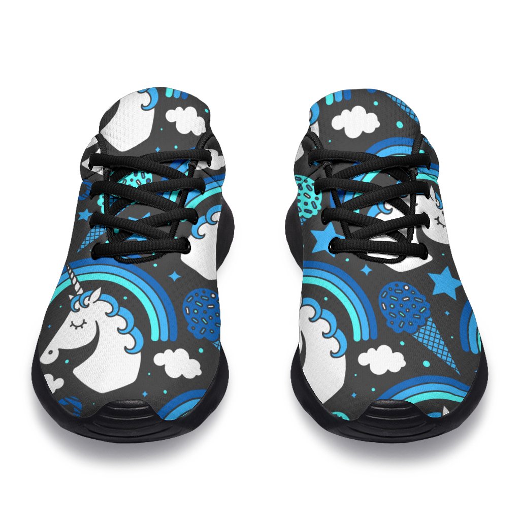 Blue Rainbow Unicorn Pattern Print Sport Shoes GearFrost