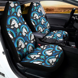 Blue Rainbow Unicorn Pattern Print Universal Fit Car Seat Covers