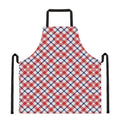 Blue Red And White American Plaid Print Apron