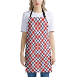 Blue Red And White American Plaid Print Apron