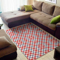 Blue Red And White American Plaid Print Floor Mat