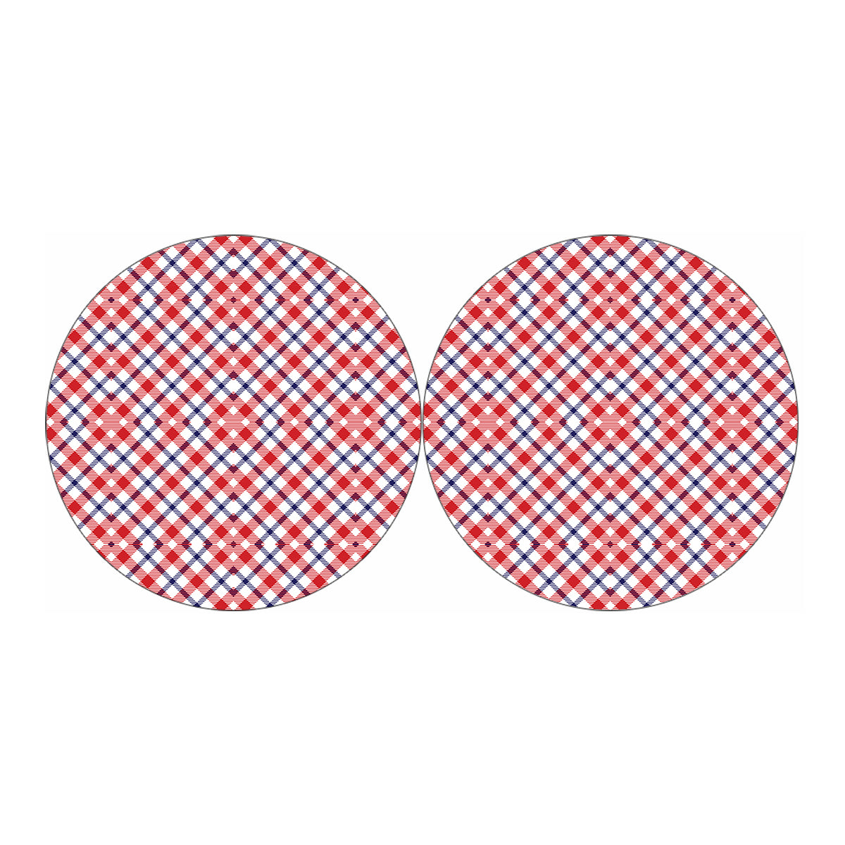 Blue Red And White American Plaid Print Car Coasters
