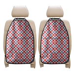 Blue Red And White American Plaid Print Car Seat Organizers