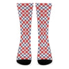 Blue Red And White American Plaid Print Crew Socks