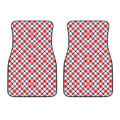 Blue Red And White American Plaid Print Front Car Floor Mats