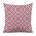 Blue Red And White American Plaid Print Pillow Cover