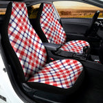 Blue Red And White American Plaid Print Universal Fit Car Seat Covers