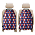 Blue Red And White Argyle Pattern Print Car Seat Organizers