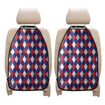 Blue Red And White Argyle Pattern Print Car Seat Organizers