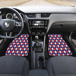 Blue Red And White Argyle Pattern Print Front and Back Car Floor Mats