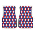 Blue Red And White Argyle Pattern Print Front Car Floor Mats