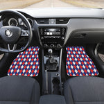 Blue Red And White Argyle Pattern Print Front Car Floor Mats