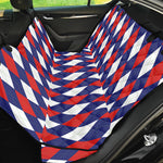 Blue Red And White Argyle Pattern Print Pet Car Back Seat Cover