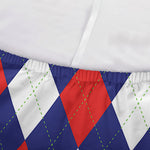 Blue Red And White Argyle Pattern Print Sofa Cover