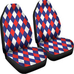 Blue Red And White Argyle Pattern Print Universal Fit Car Seat Covers