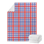 Blue Red And White Check Pattern Print Blanket