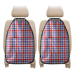 Blue Red And White Check Pattern Print Car Seat Organizers