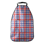 Blue Red And White Check Pattern Print Car Seat Organizers