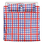 Blue Red And White Check Pattern Print Duvet Cover Bedding Set