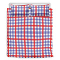 Blue Red And White Check Pattern Print Duvet Cover Bedding Set