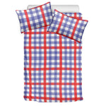Blue Red And White Check Pattern Print Duvet Cover Bedding Set