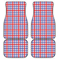 Blue Red And White Check Pattern Print Front and Back Car Floor Mats