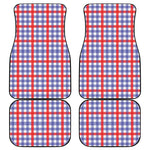 Blue Red And White Check Pattern Print Front and Back Car Floor Mats