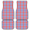 Blue Red And White Check Pattern Print Front and Back Car Floor Mats