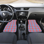 Blue Red And White Check Pattern Print Front and Back Car Floor Mats