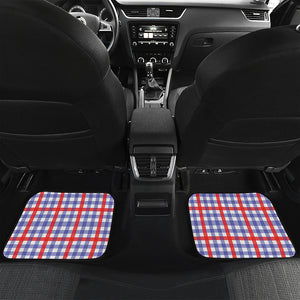 Blue Red And White Check Pattern Print Front and Back Car Floor Mats