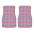 Blue Red And White Check Pattern Print Front Car Floor Mats
