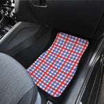 Blue Red And White Check Pattern Print Front Car Floor Mats